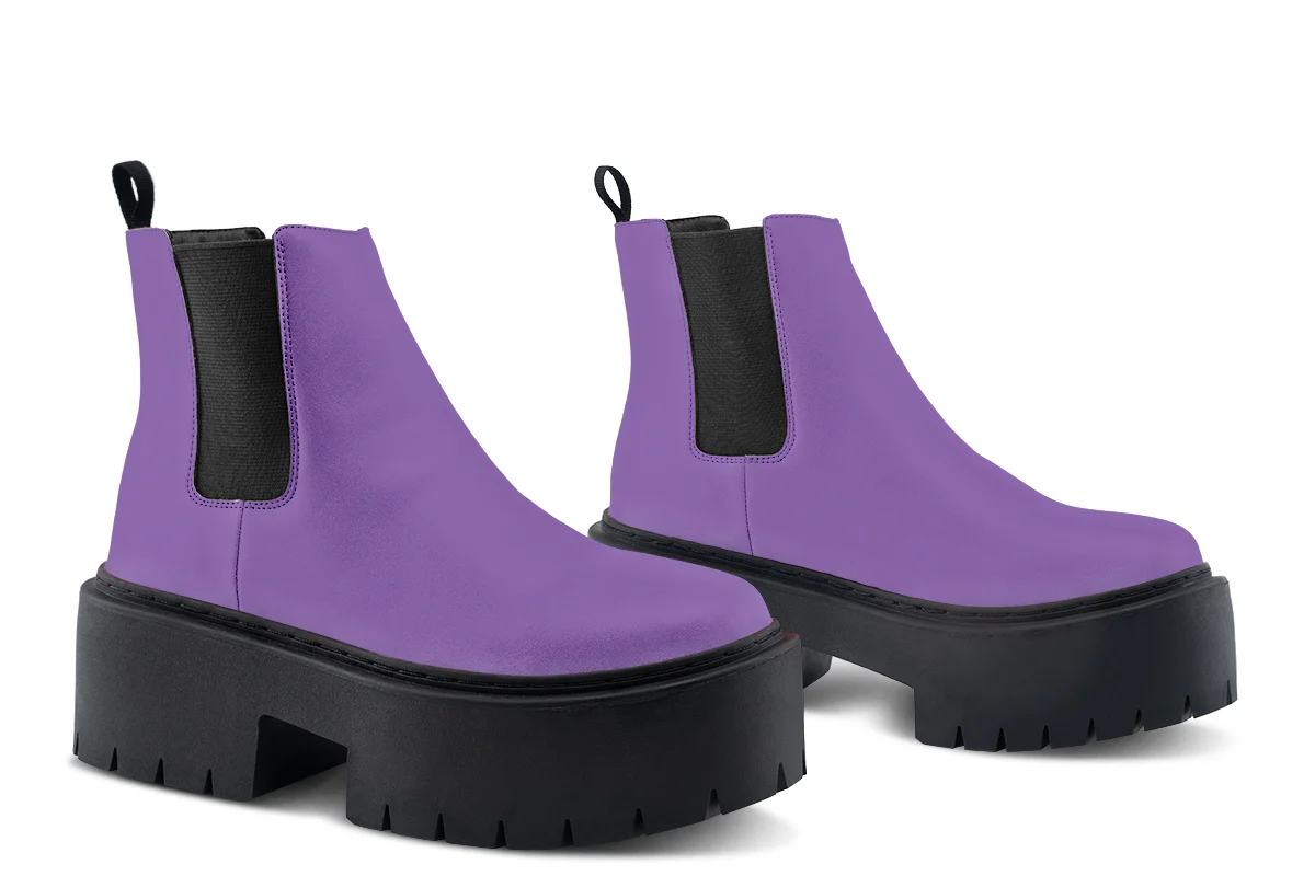 Retro Violet Platform Chelsea Boots - Image 5