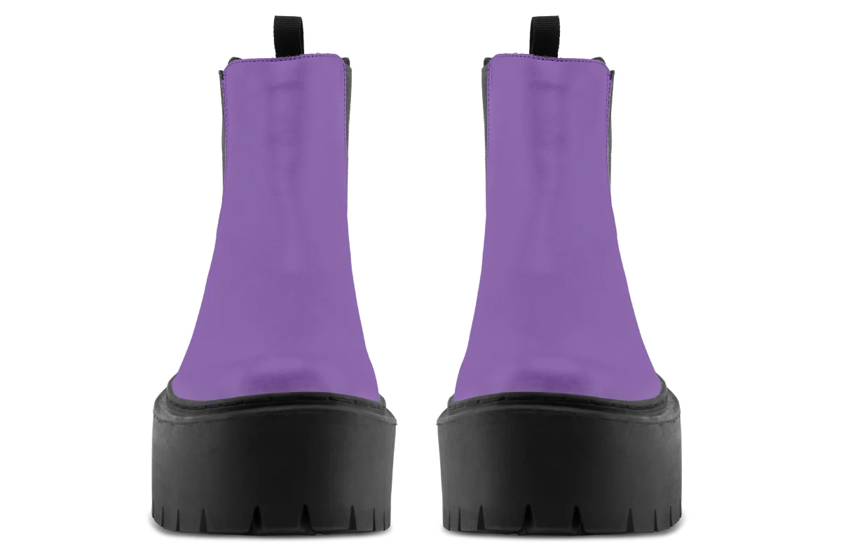 Retro Violet Platform Chelsea Boots - Image 7