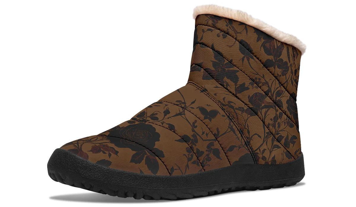 Sepia Rose Romance Comfy Winter Boots - Image 2
