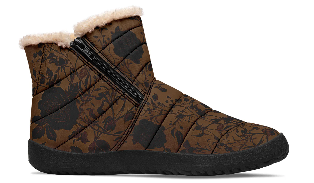Sepia Rose Romance Comfy Winter Boots - Image 3