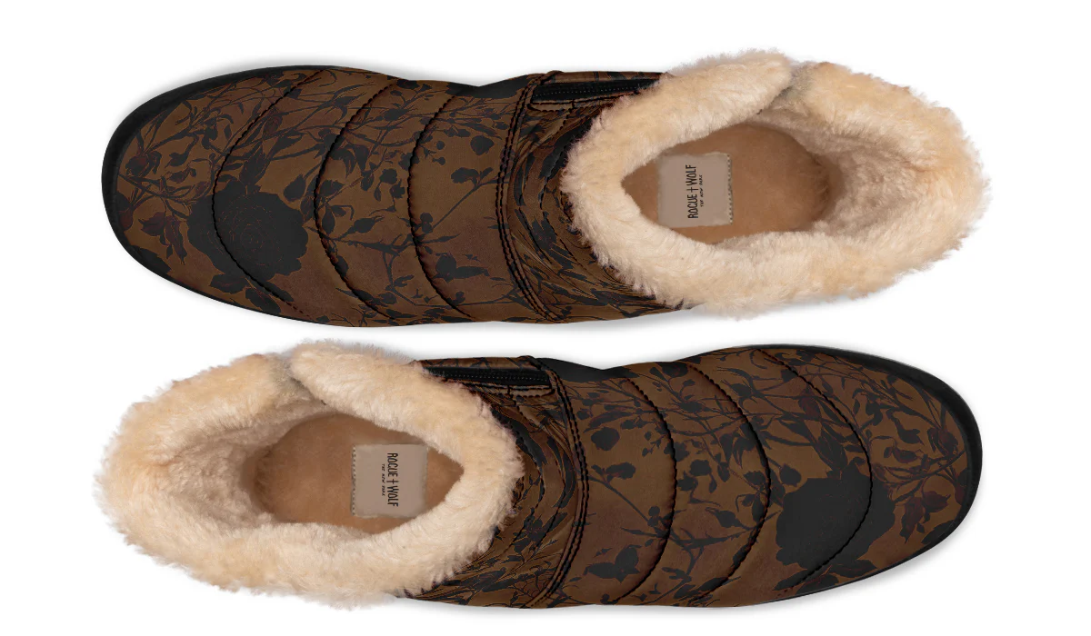 Sepia Rose Romance Comfy Winter Boots - Image 6