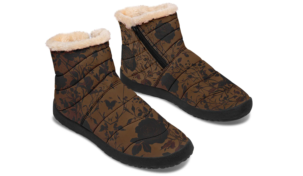 Sepia Rose Romance Comfy Winter Boots - Image 8
