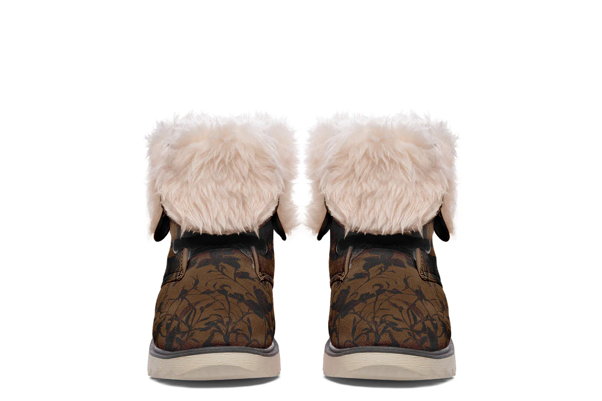 Sepia Rose Romance Fold Over Winter Boots - Image 12