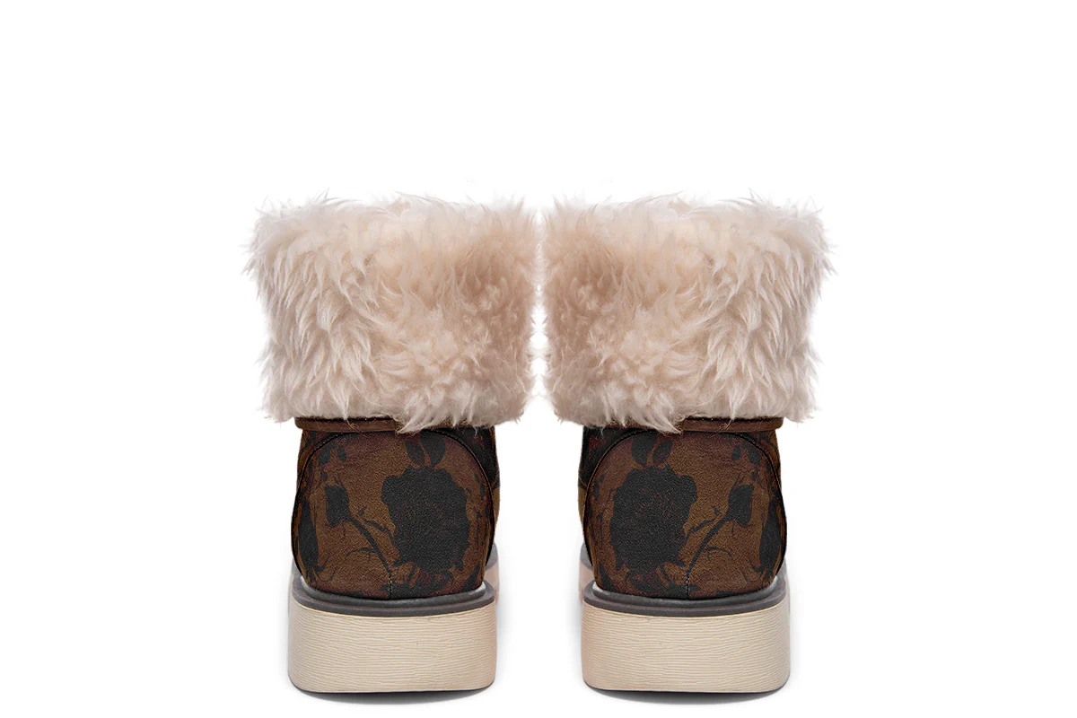 Sepia Rose Romance Fold Over Winter Boots - Image 13