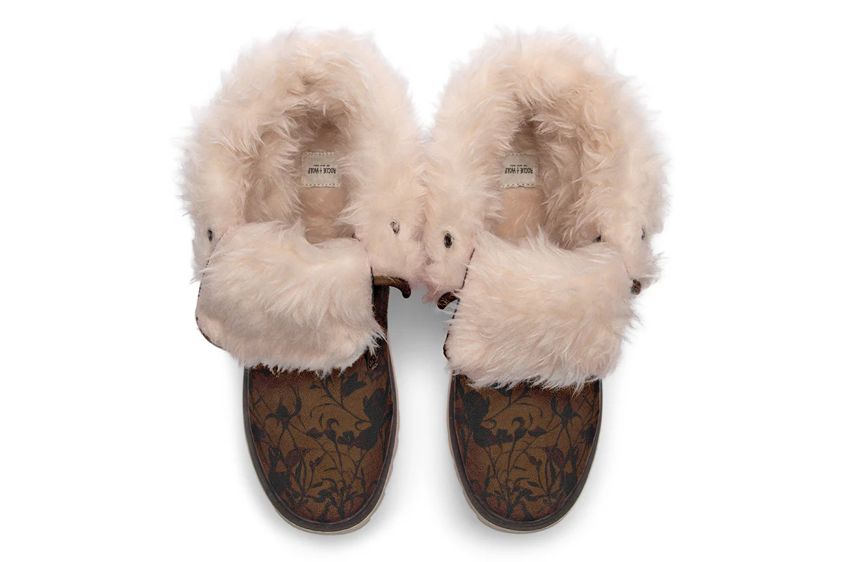 Sepia Rose Romance Fold Over Winter Boots - Image 14