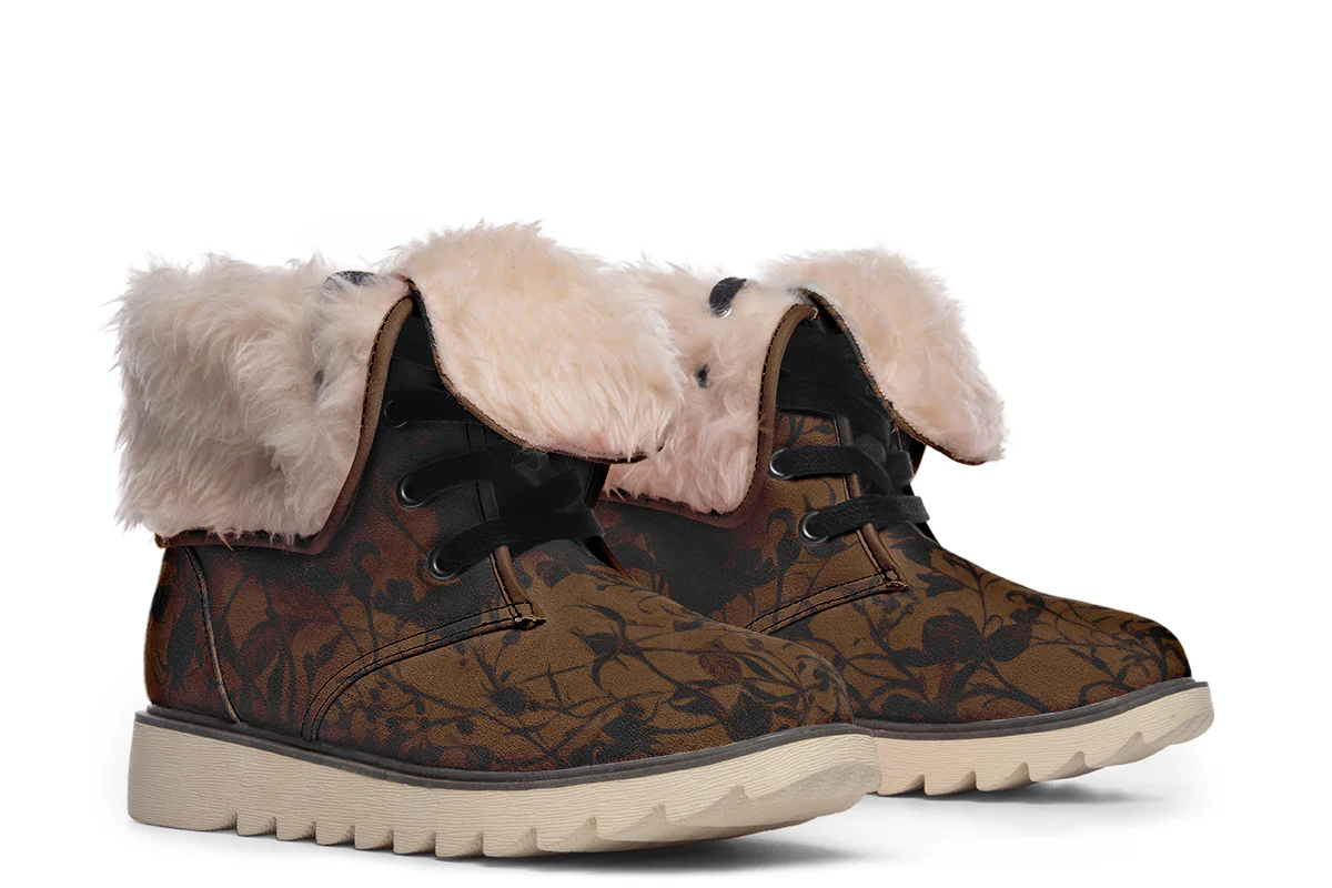 Sepia Rose Romance Fold Over Winter Boots - Image 16