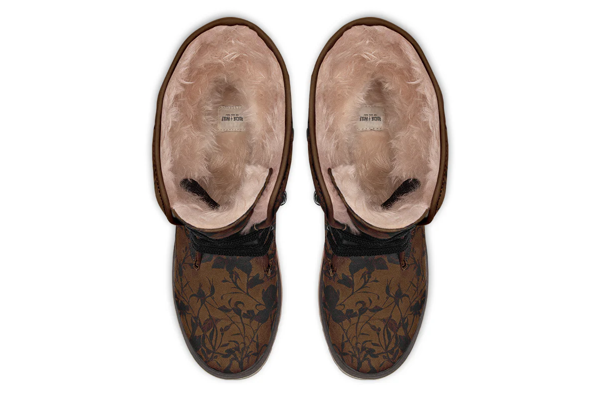 Sepia Rose Romance Fold Over Winter Boots - Image 6
