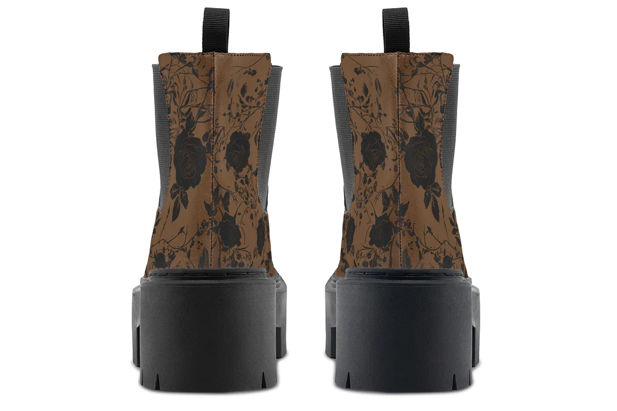 Sepia Rose Romance Platform Chelsea Boots - Image 6