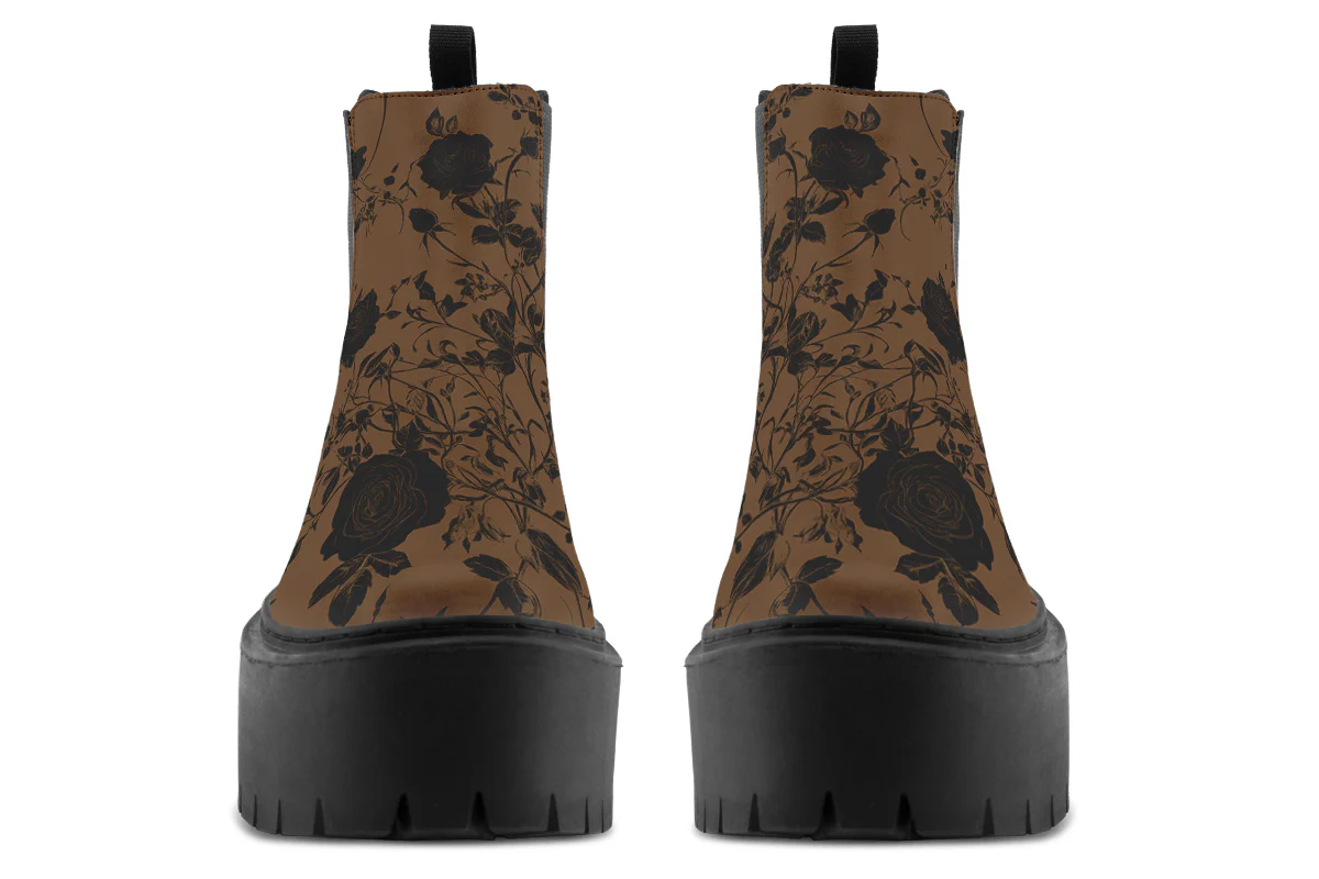 Sepia Rose Romance Platform Chelsea Boots - Image 7