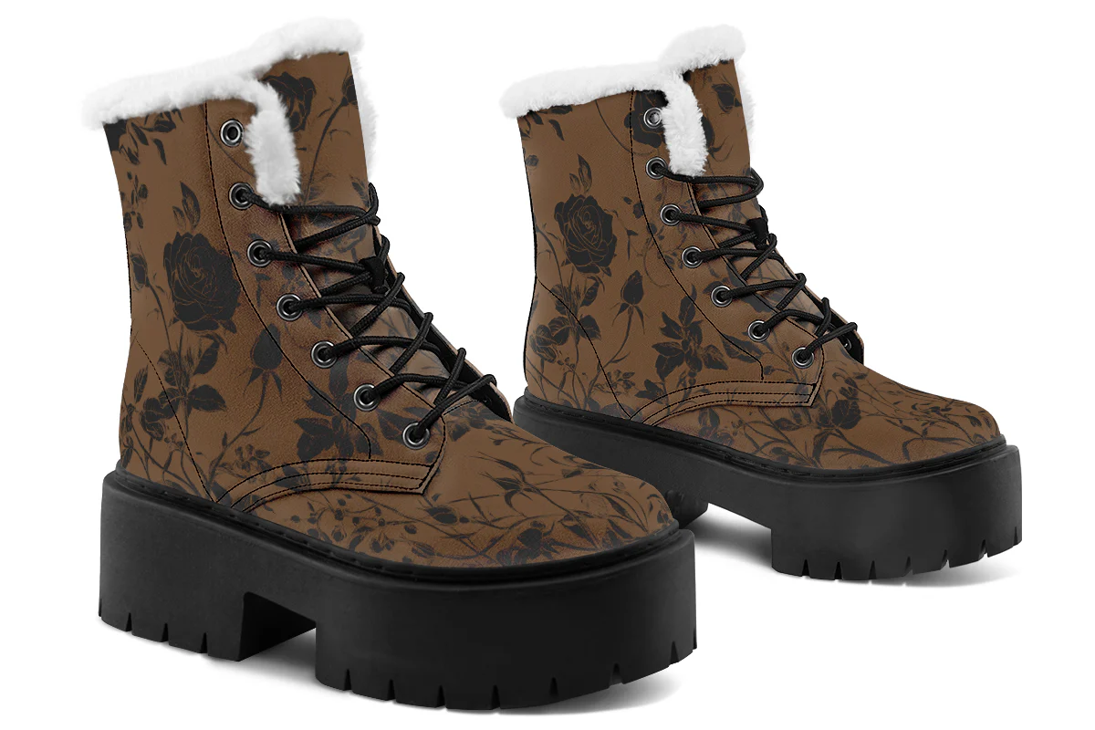 Sepia Rose Romance Platform Winter Boots - Image 4