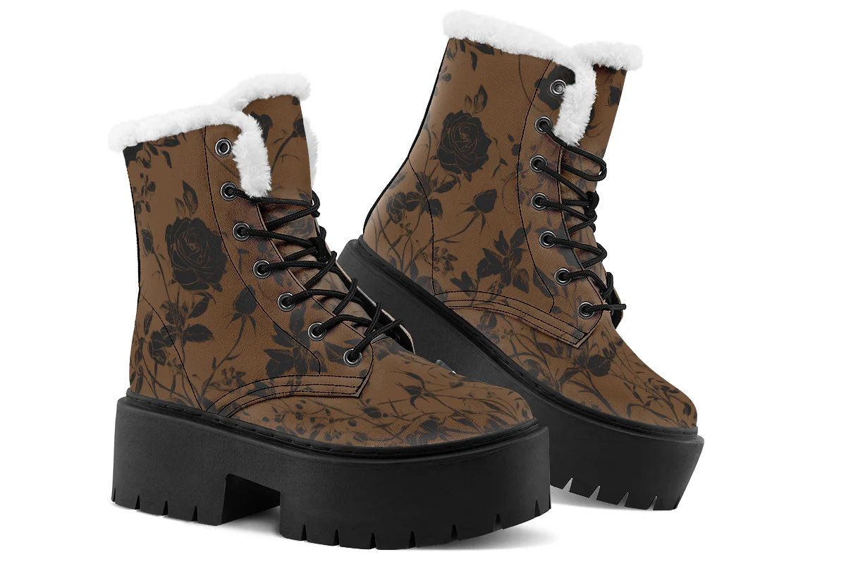 Sepia Rose Romance Platform Winter Boots - Image 5