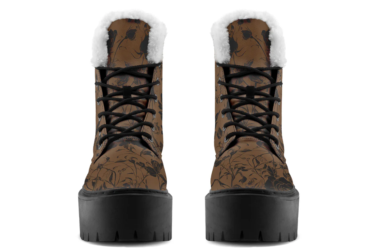 Sepia Rose Romance Platform Winter Boots - Image 7