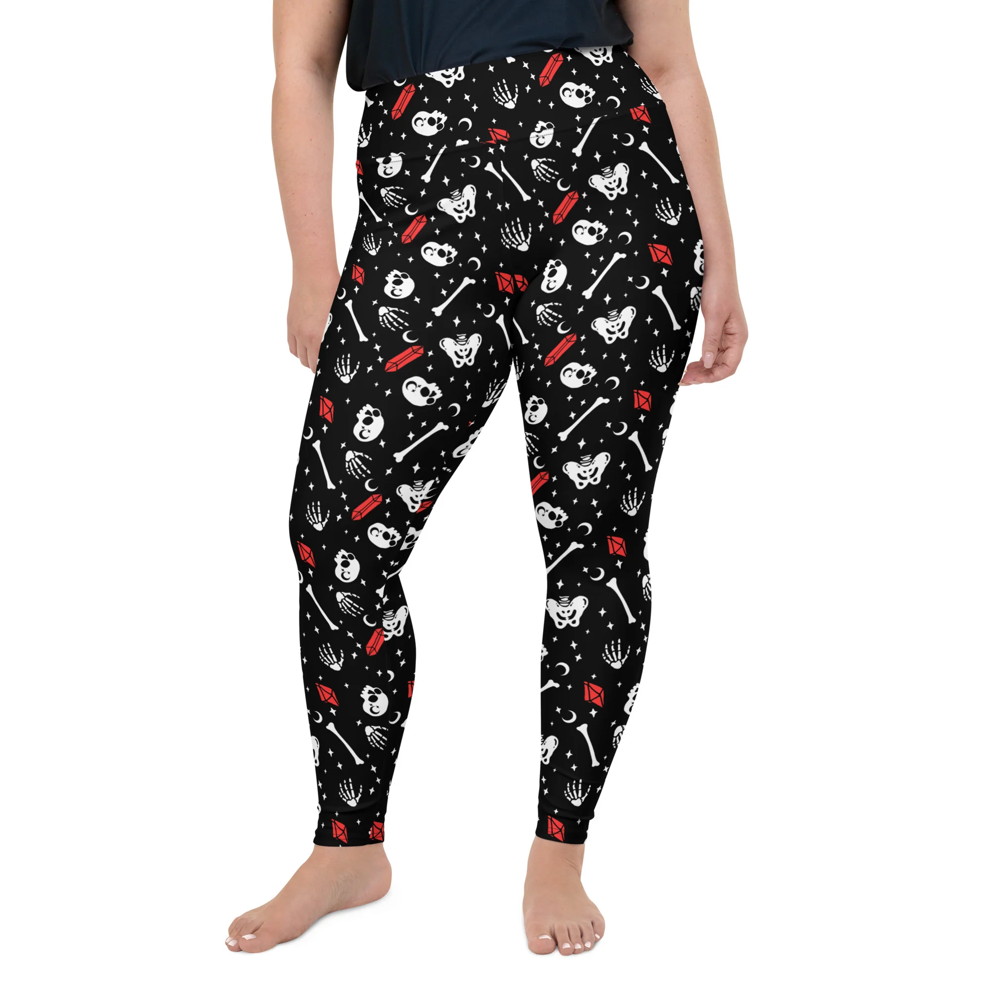 Skulls & Crystals Plus Size Leggings - Image 2