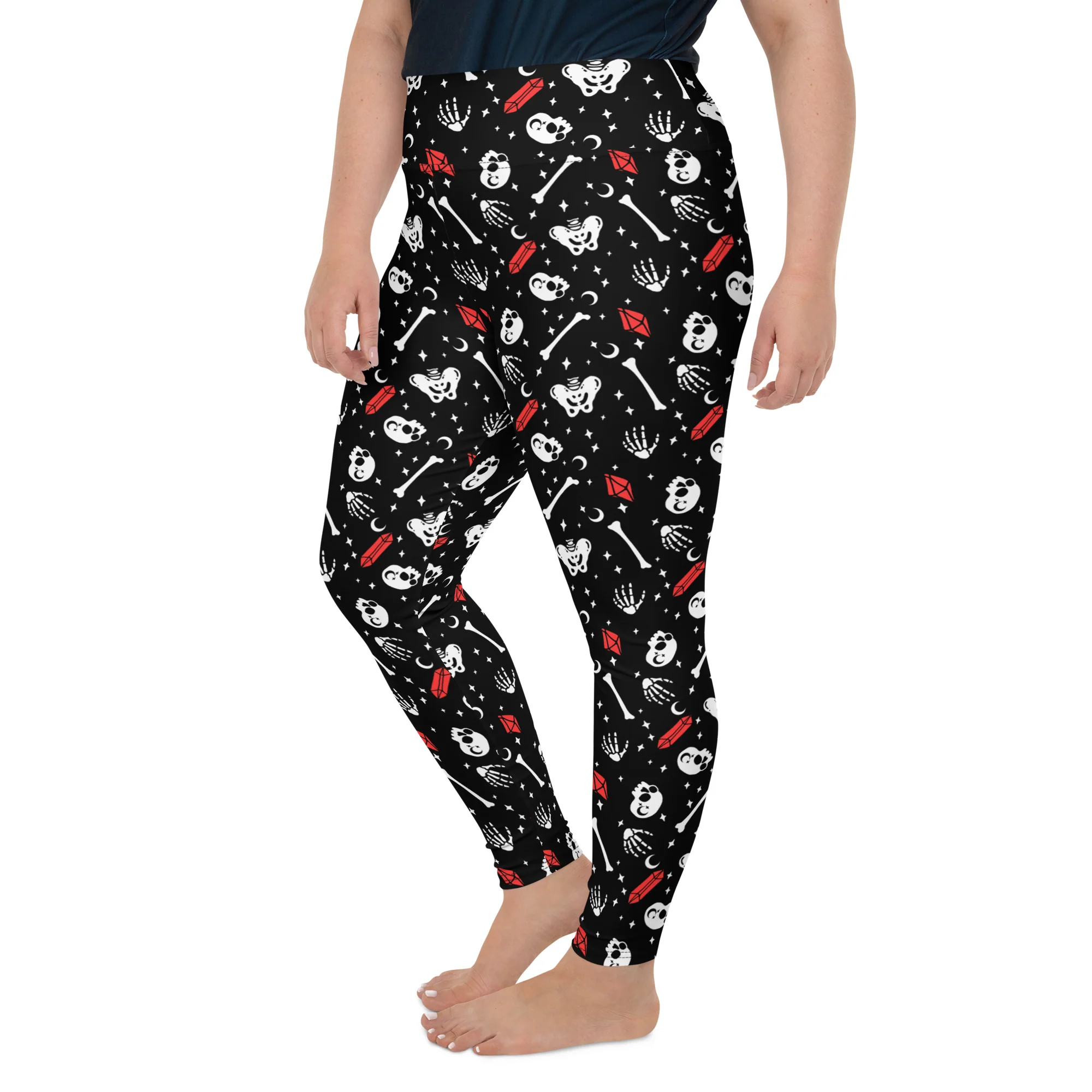 Skulls & Crystals Plus Size Leggings - Image 3
