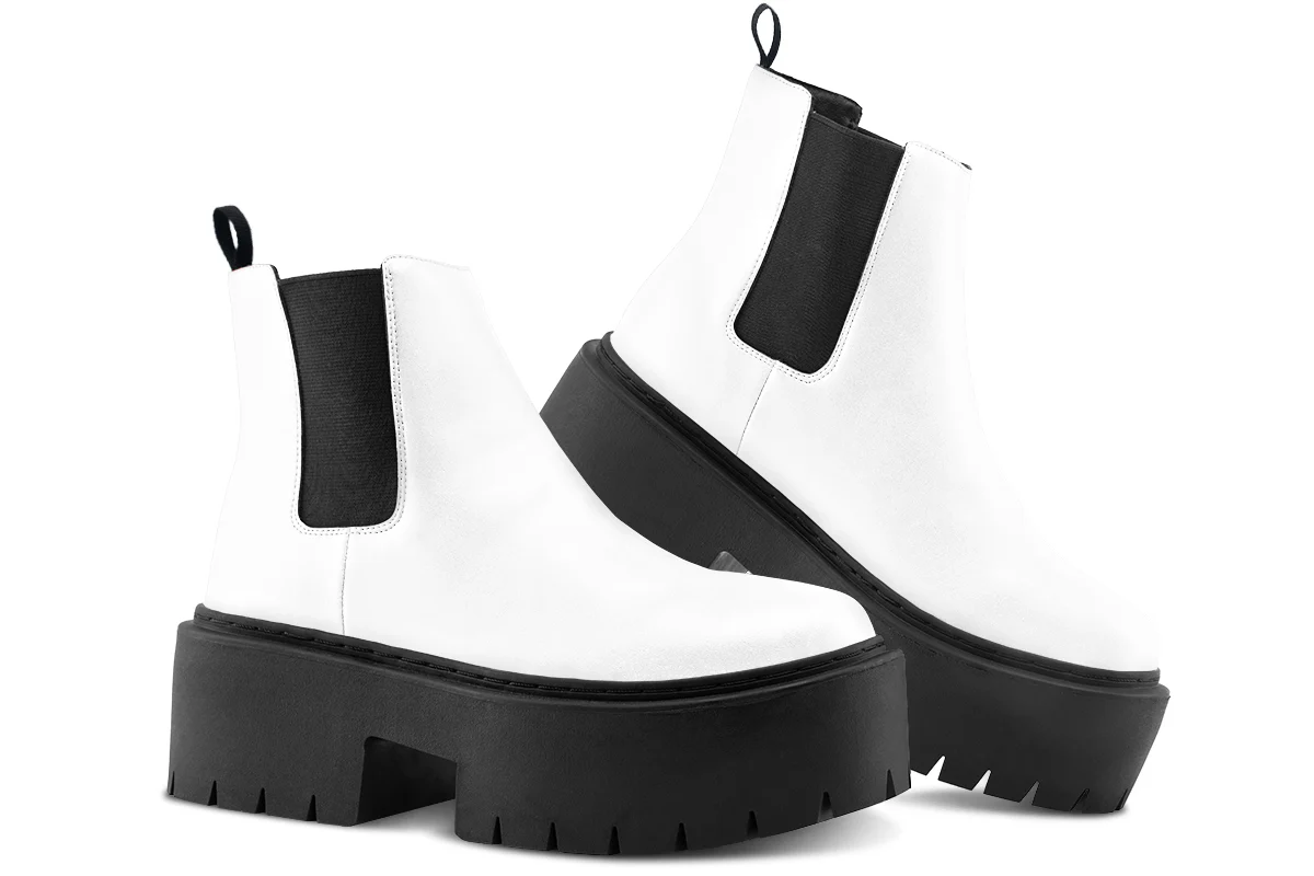 Snow White Platform Chelsea Boots - Image 4