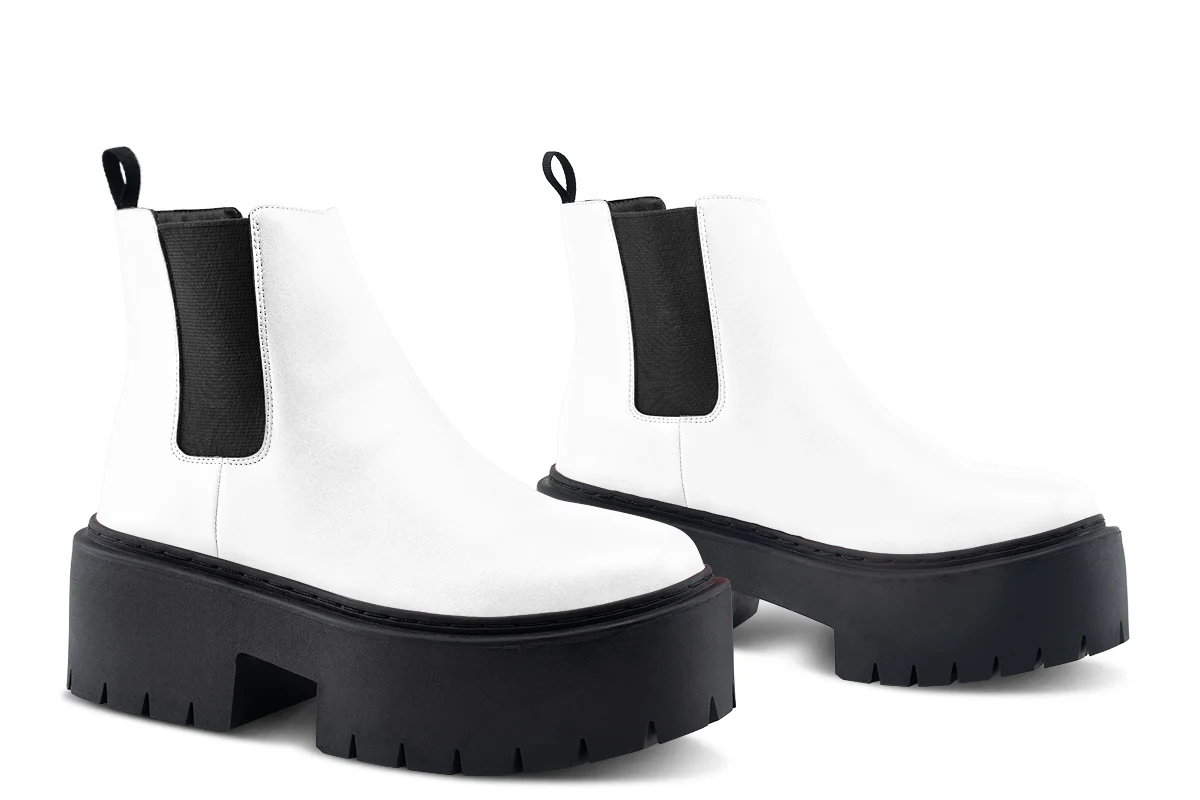 Snow White Platform Chelsea Boots - Image 5