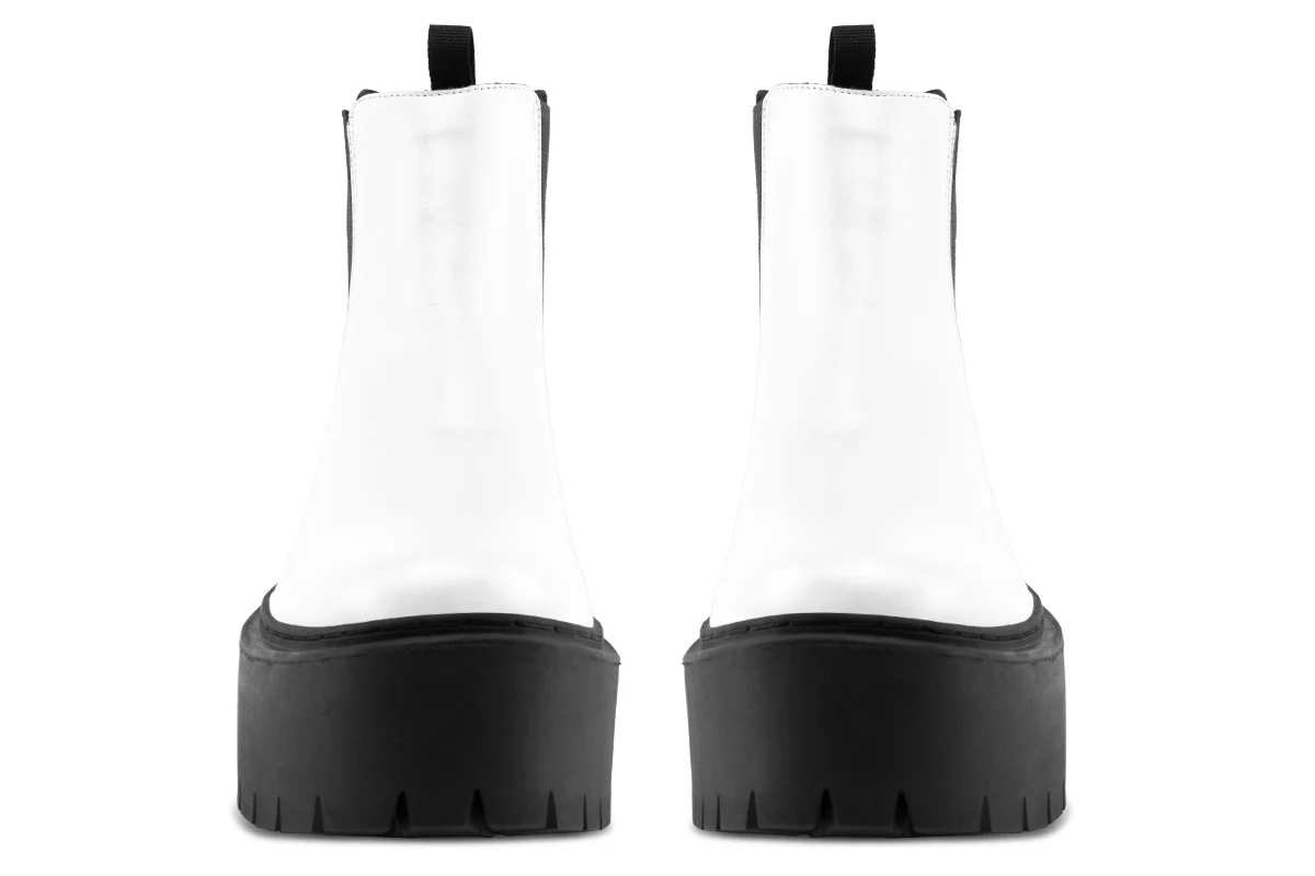 Snow White Platform Chelsea Boots - Image 7