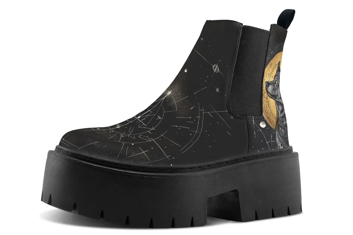 Starlit Wolf Platform Chelsea Boots - Image 3