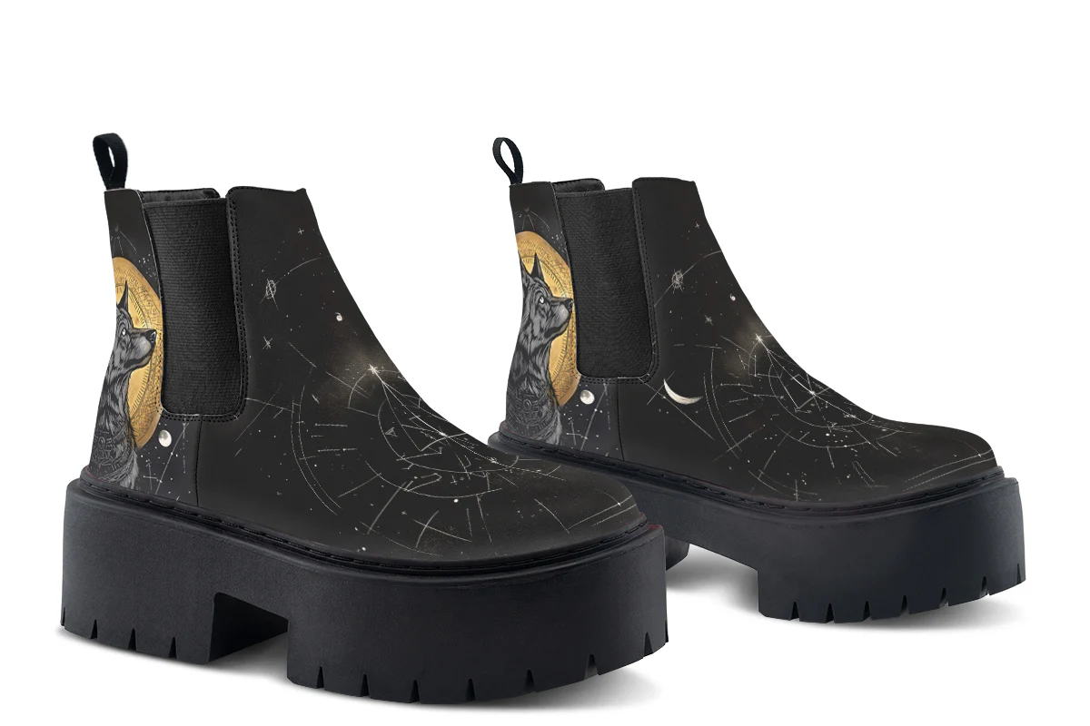 Starlit Wolf Platform Chelsea Boots - Image 5