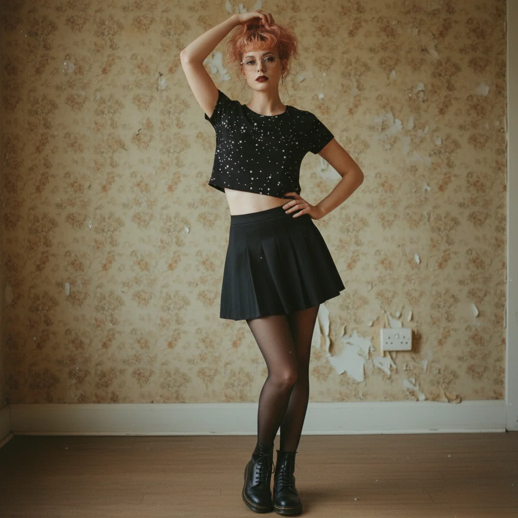 Starry Night Short Sleeve Crop Top - Image 5