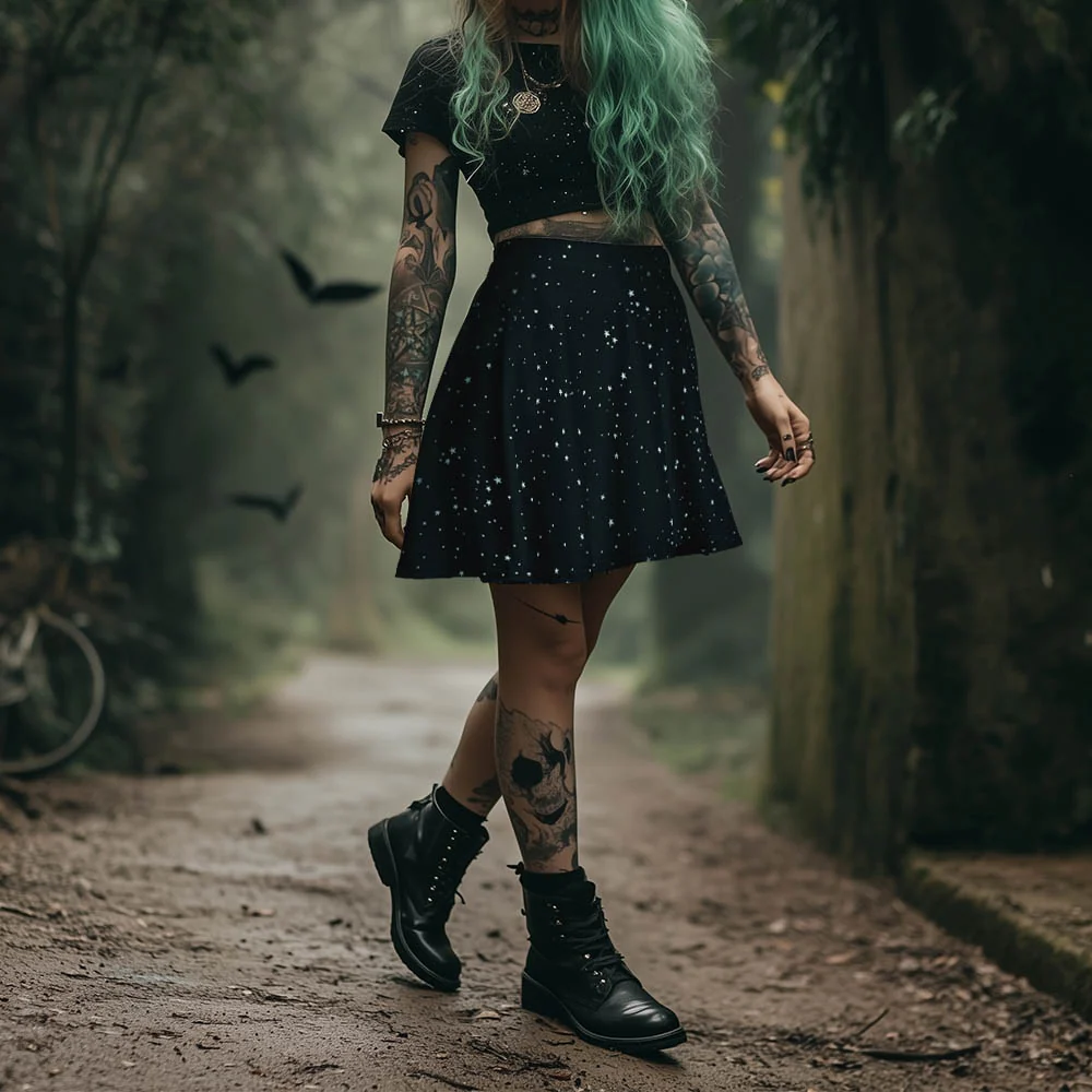 Starry Night Skater Skirt
