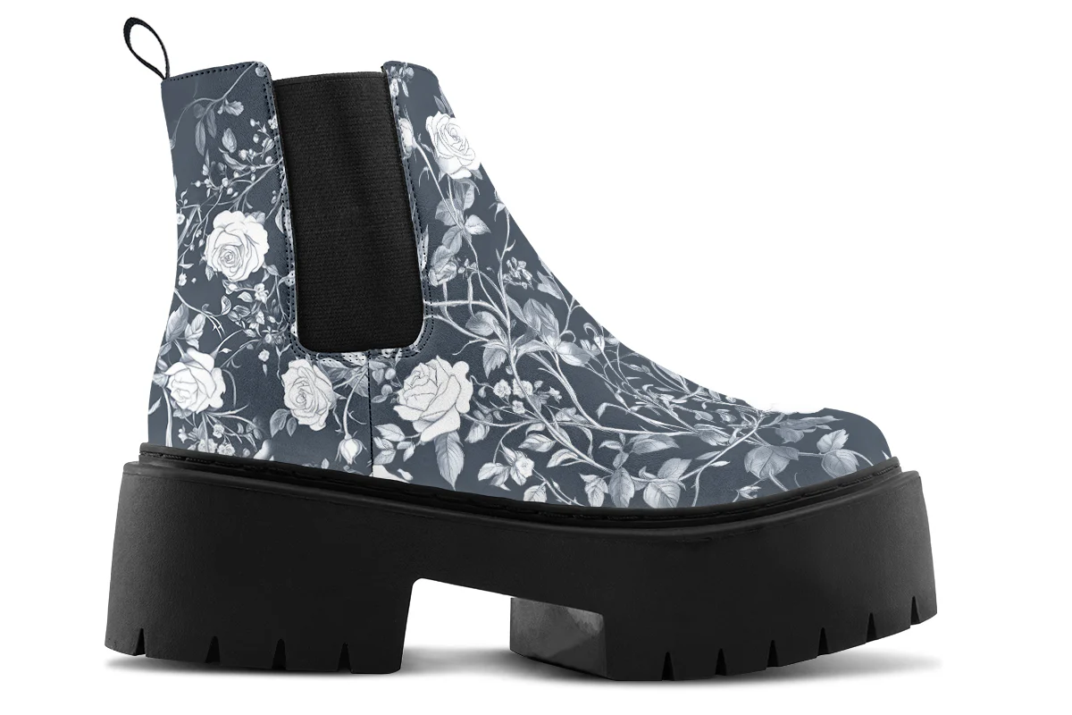 Steel Rose Romance Platform Chelsea Boots - Image 3