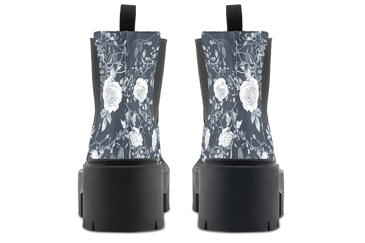 Steel Rose Romance Platform Chelsea Boots - Image 6