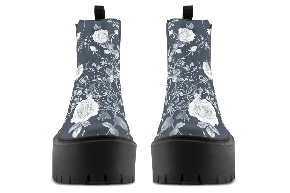 Steel Rose Romance Platform Chelsea Boots - Image 7