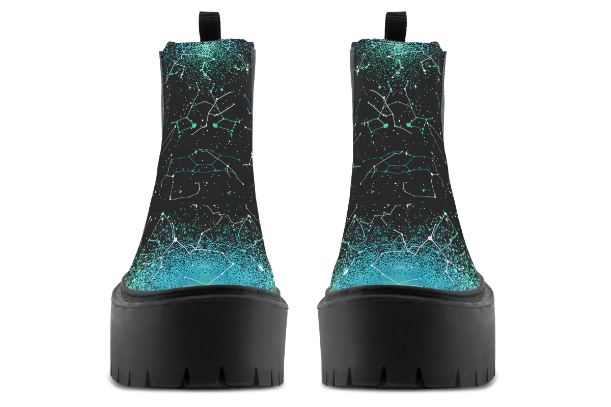 Teal Aurora Platform Chelsea Boots - Image 7