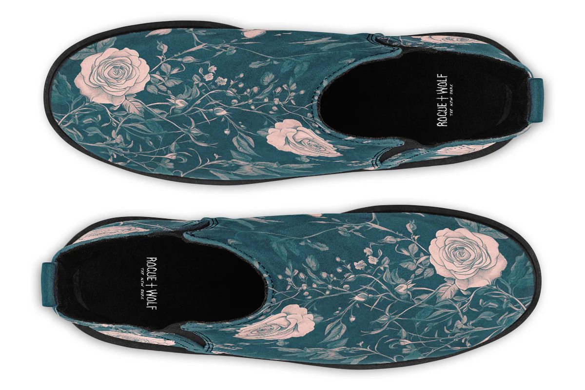 Teal Rose Romance Chelsea Boots - Image 6
