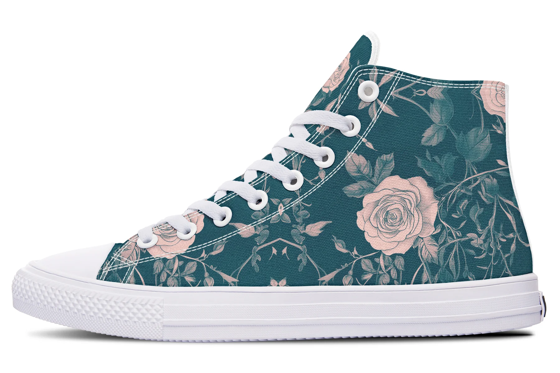 Teal Rose Romance High Tops - Image 10