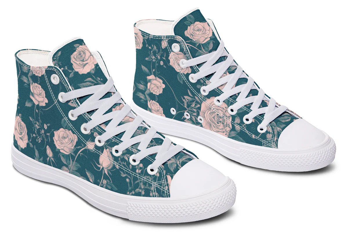 Teal Rose Romance High Tops - Image 14