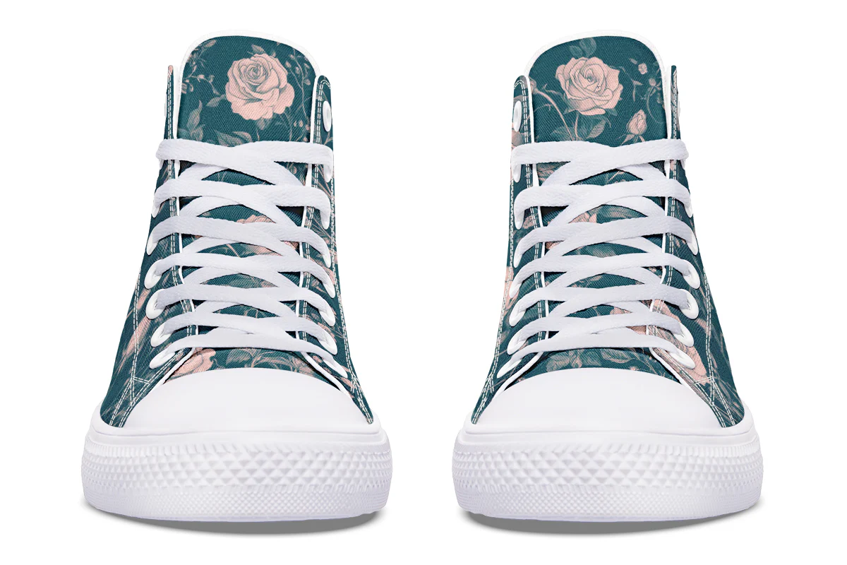 Teal Rose Romance High Tops - Image 15