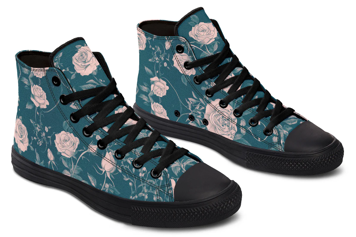 Teal Rose Romance High Tops - Image 5