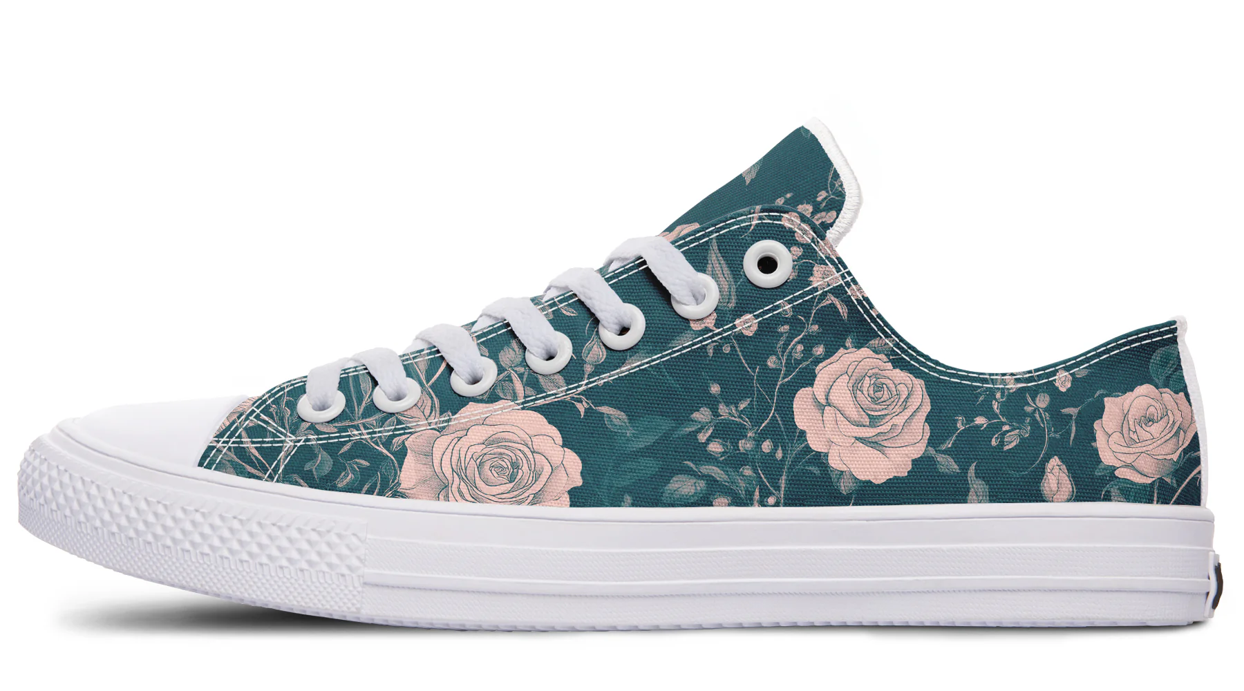 Teal Rose Romance Low Tops - Image 10