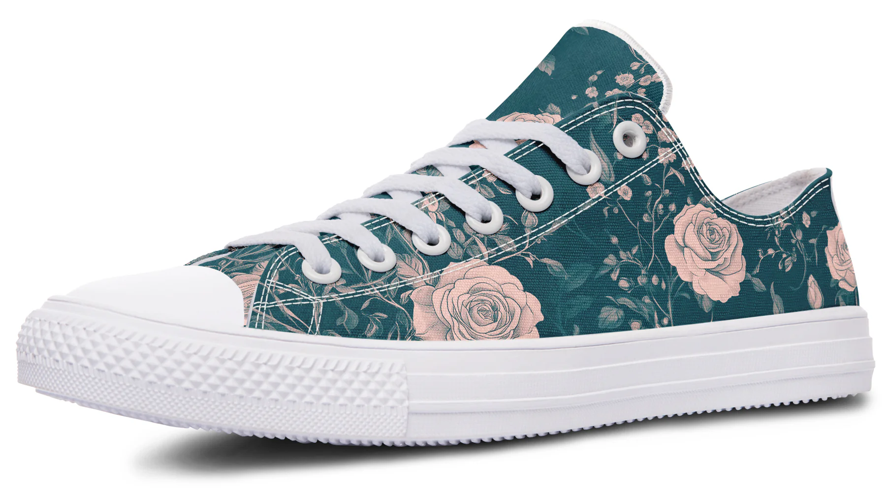 Teal Rose Romance Low Tops - Image 11