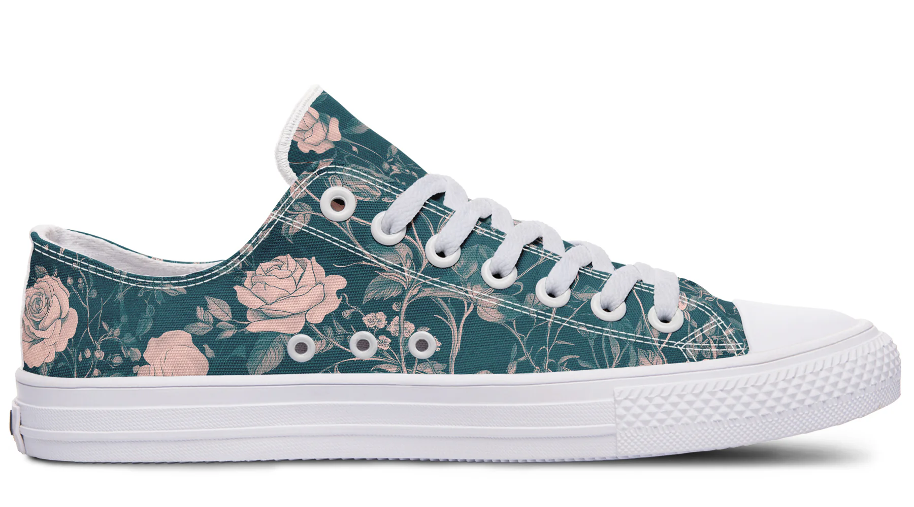 Teal Rose Romance Low Tops - Image 12