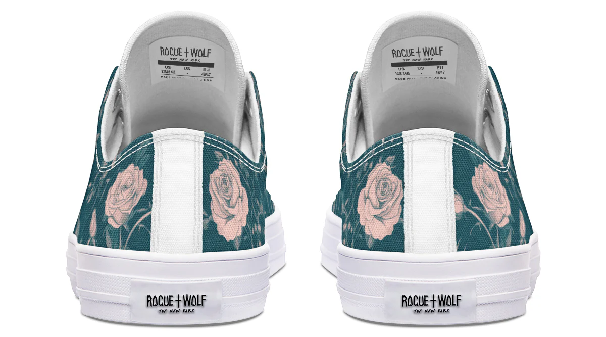 Teal Rose Romance Low Tops - Image 17