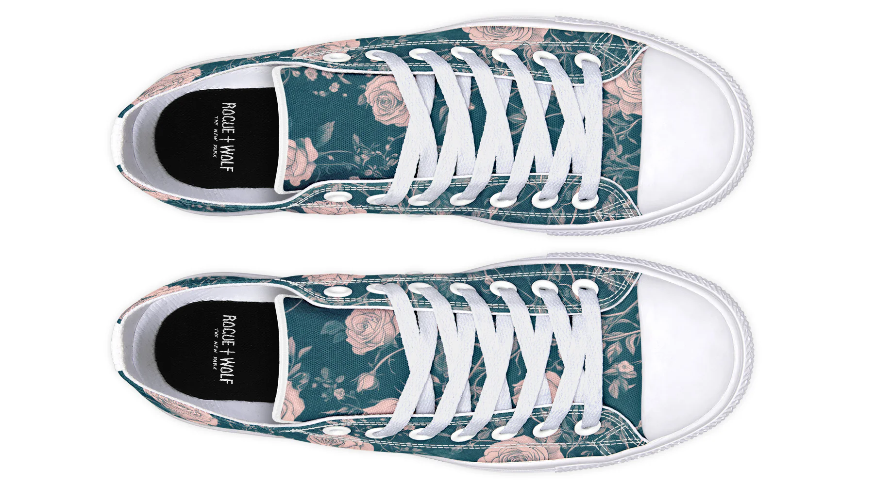 Teal Rose Romance Low Tops - Image 18