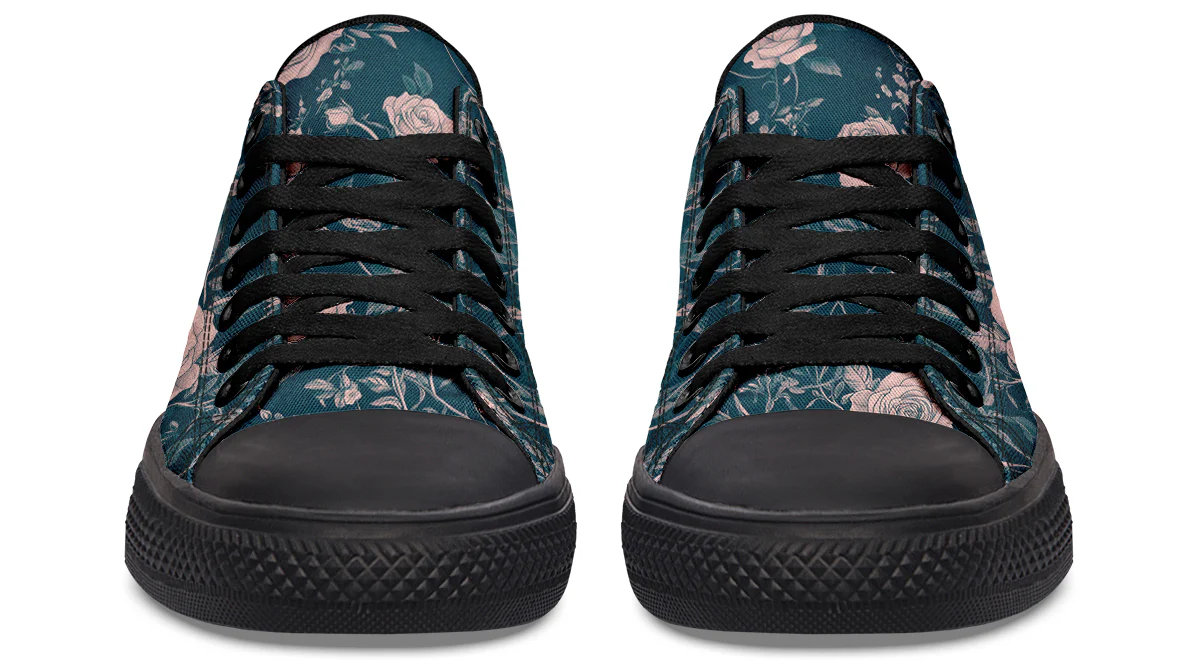 Teal Rose Romance Low Tops - Image 6