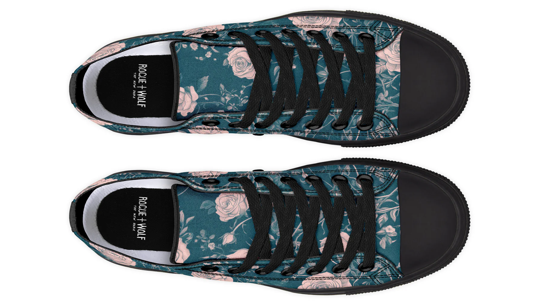 Teal Rose Romance Low Tops - Image 9