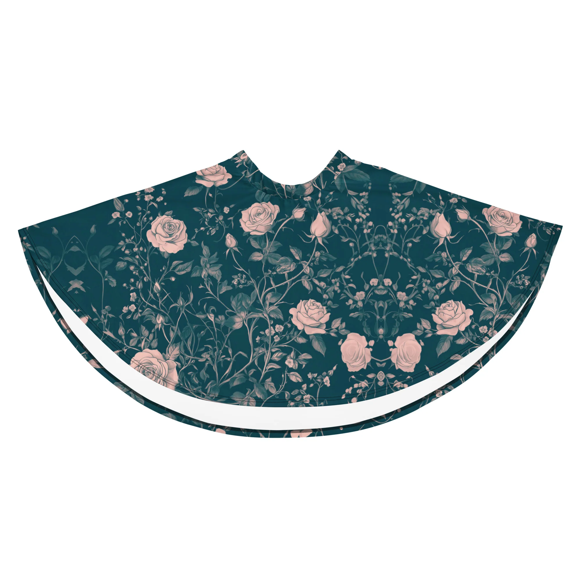 Teal Rose Romance Skater Skirt - Image 5