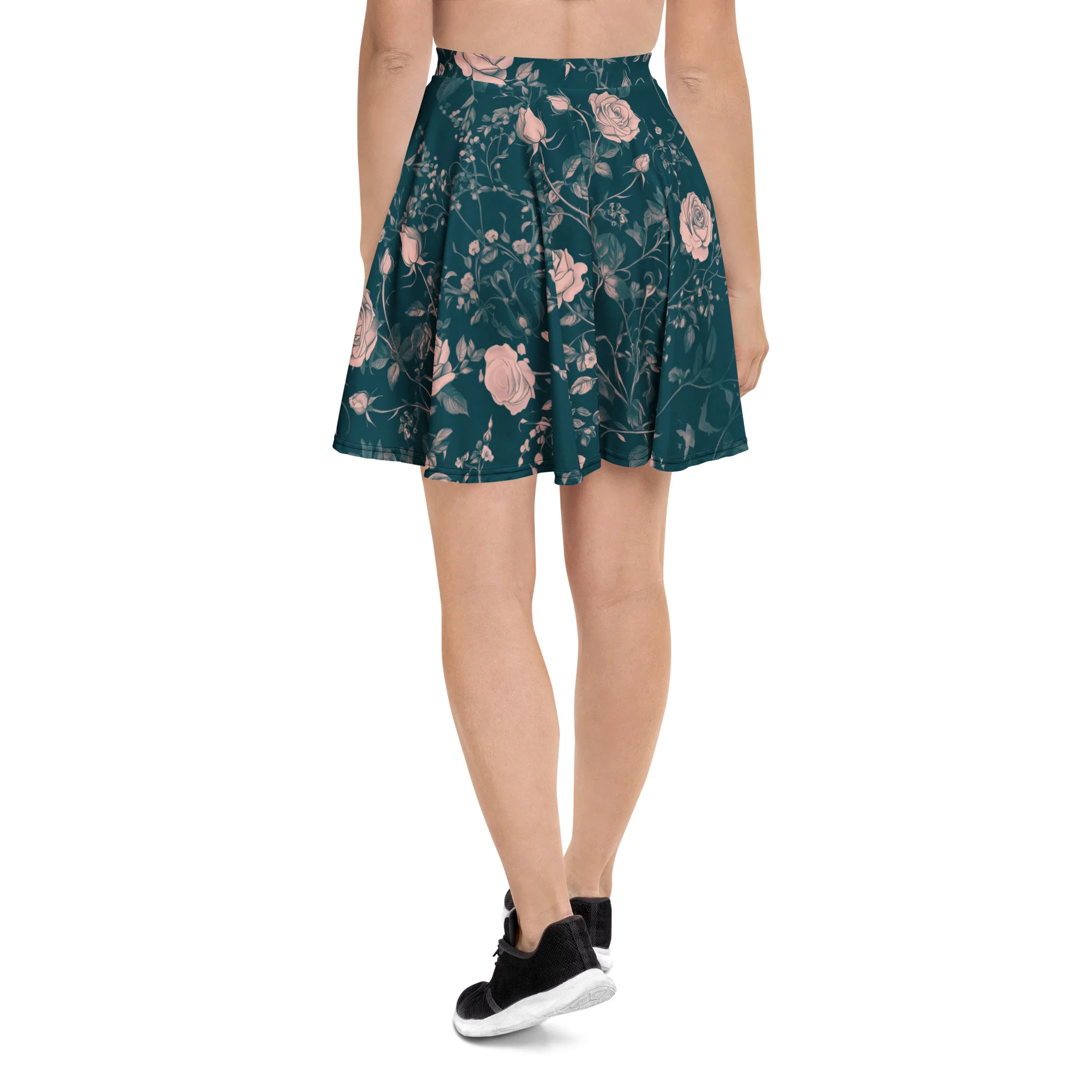Teal Rose Romance Skater Skirt - Image 6