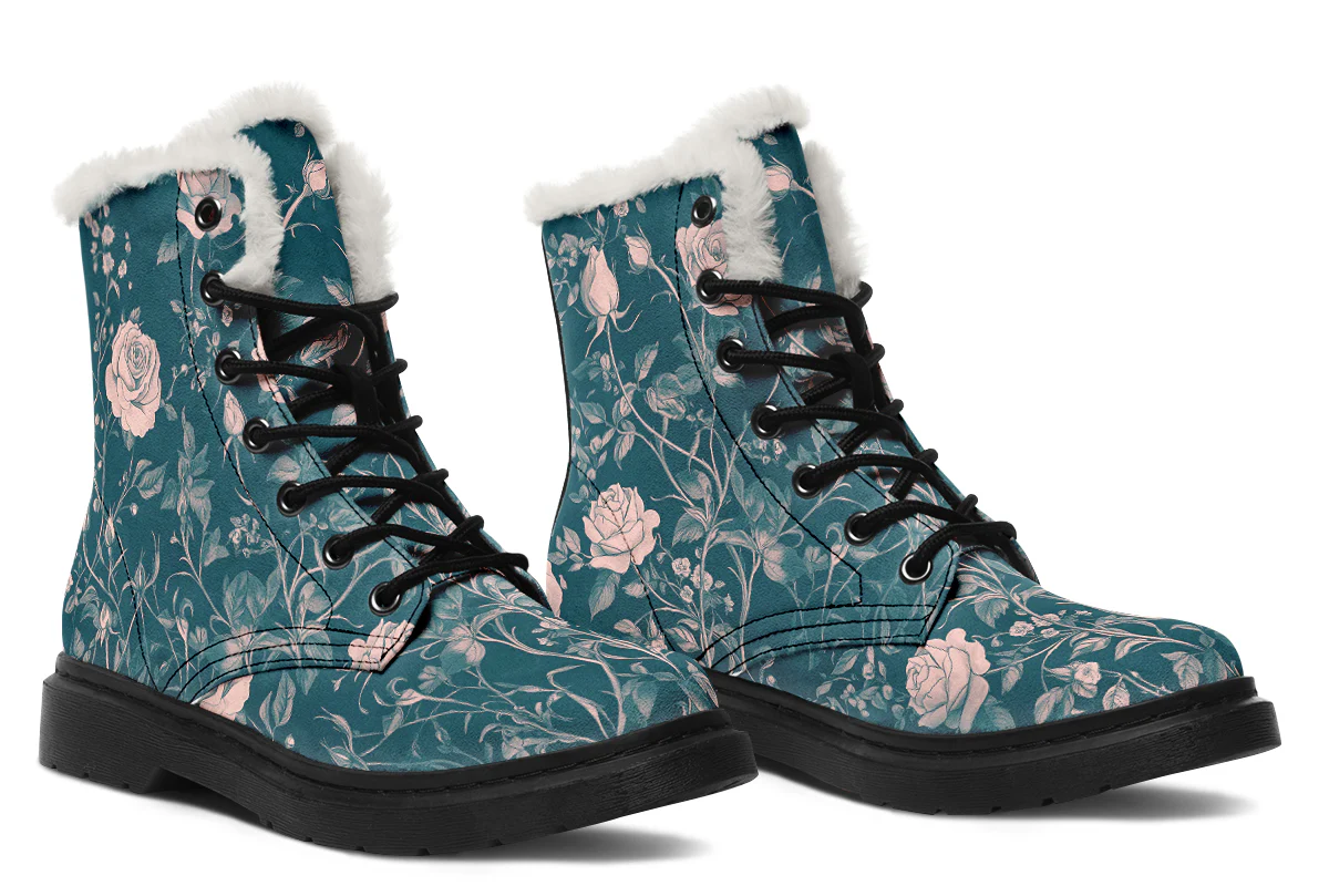 Teal Rose Romance Winter Boots - Image 6