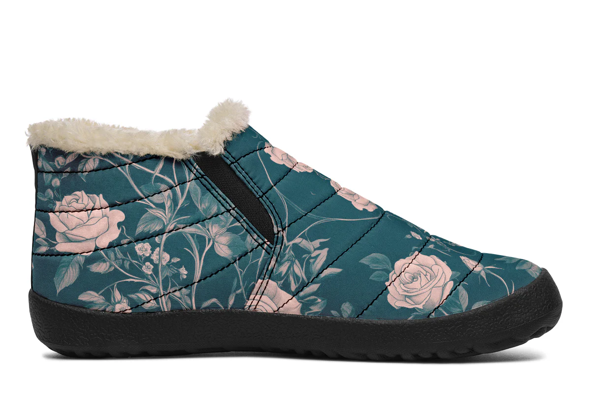 Teal Rose Romance Winter Sneakers - Image 3