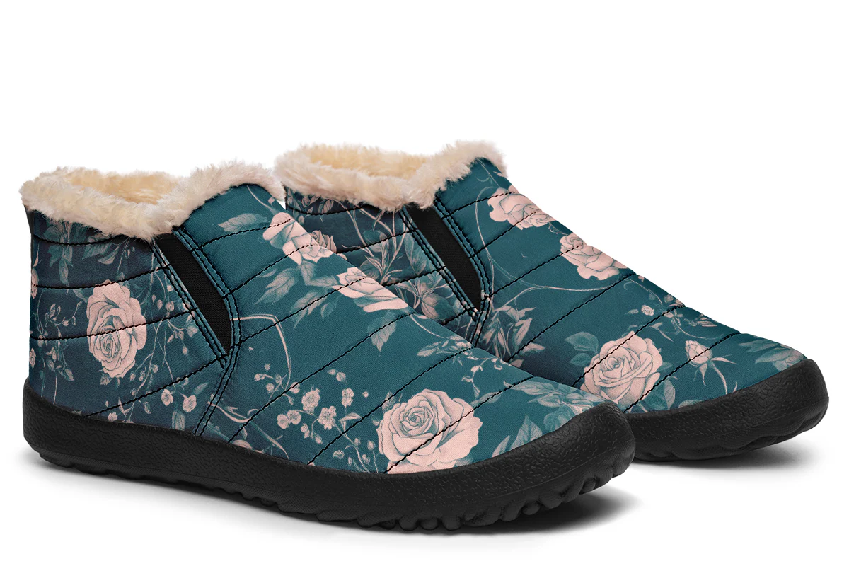 Teal Rose Romance Winter Sneakers - Image 7