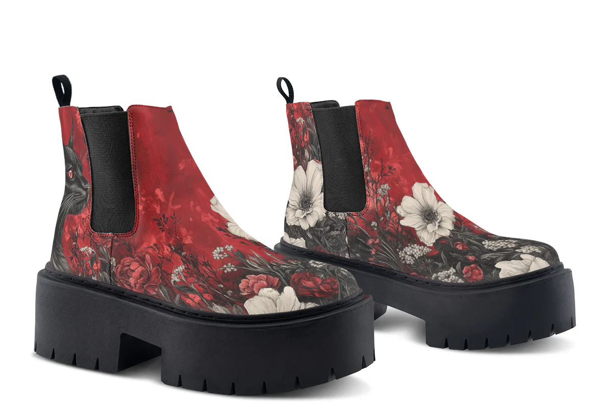 Twilight Cat Platform Chelsea Boots - Image 5