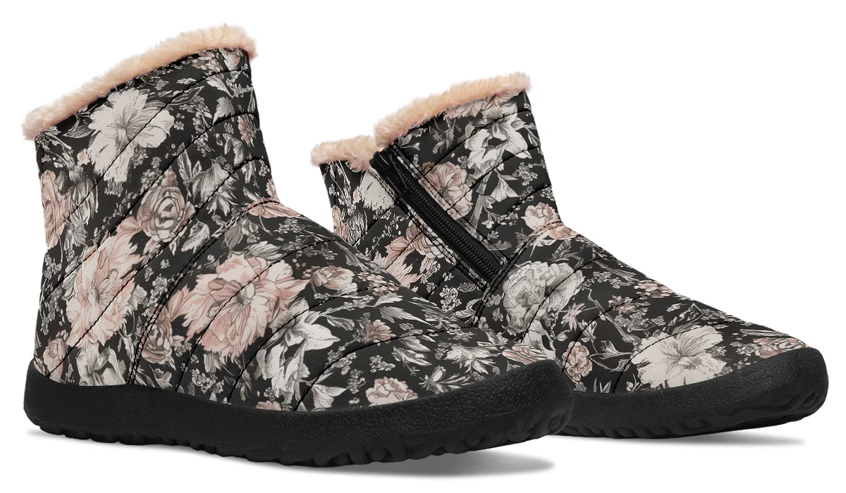 Vintage Peonies Comfy Winter Boots - Image 7