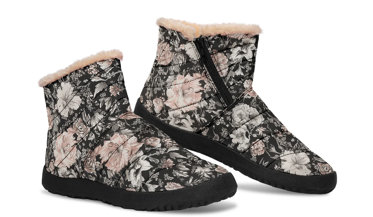 Vintage Peonies Comfy Winter Boots - Image 9