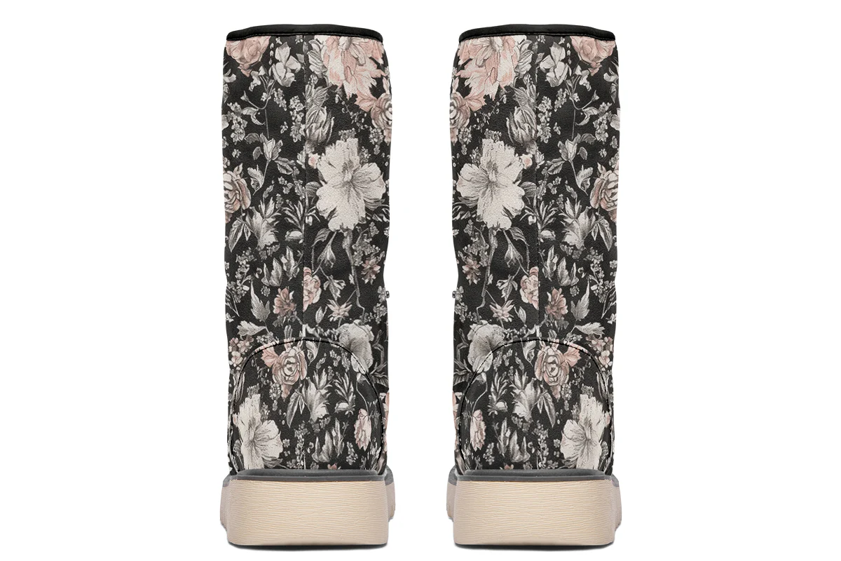 Vintage Peonies Fold Over Winter Boots - Image 6